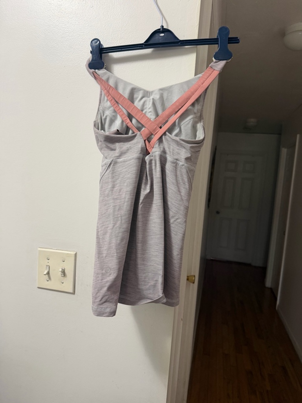 lululemon athletica Heather Gray Tank with Coral Straps